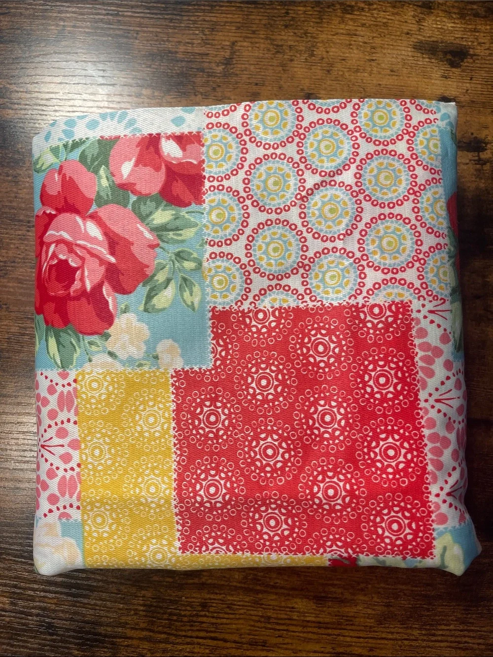 Floral Patchwork Round Tablecloth - Multicolor-New